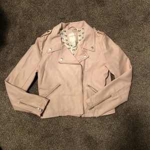 Girls Pink Leather Jacket